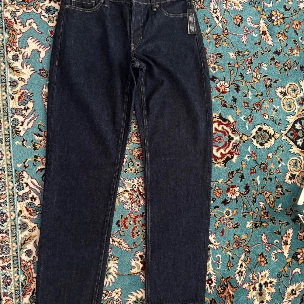 New Women’s Dark Blue Straight Legs Jeans, size 27 - Picture 3 of 9